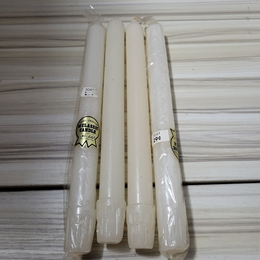 Lot Of 4 Hi-lite Vintage 10" Classic Candles  Dripless Smokeless  Hand Crafted